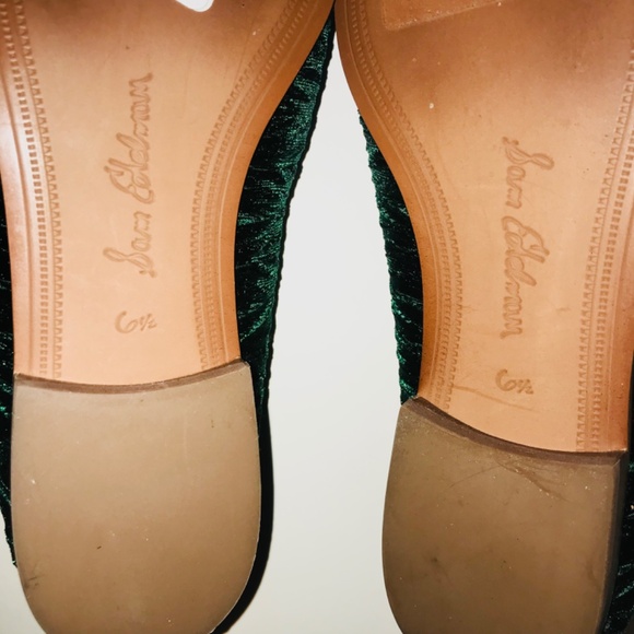 New Sam Edelman Spring Easter Women’s Lior Green Velvet Loafers Flat Shoes 6 1/2 - Picture 10 of 11
